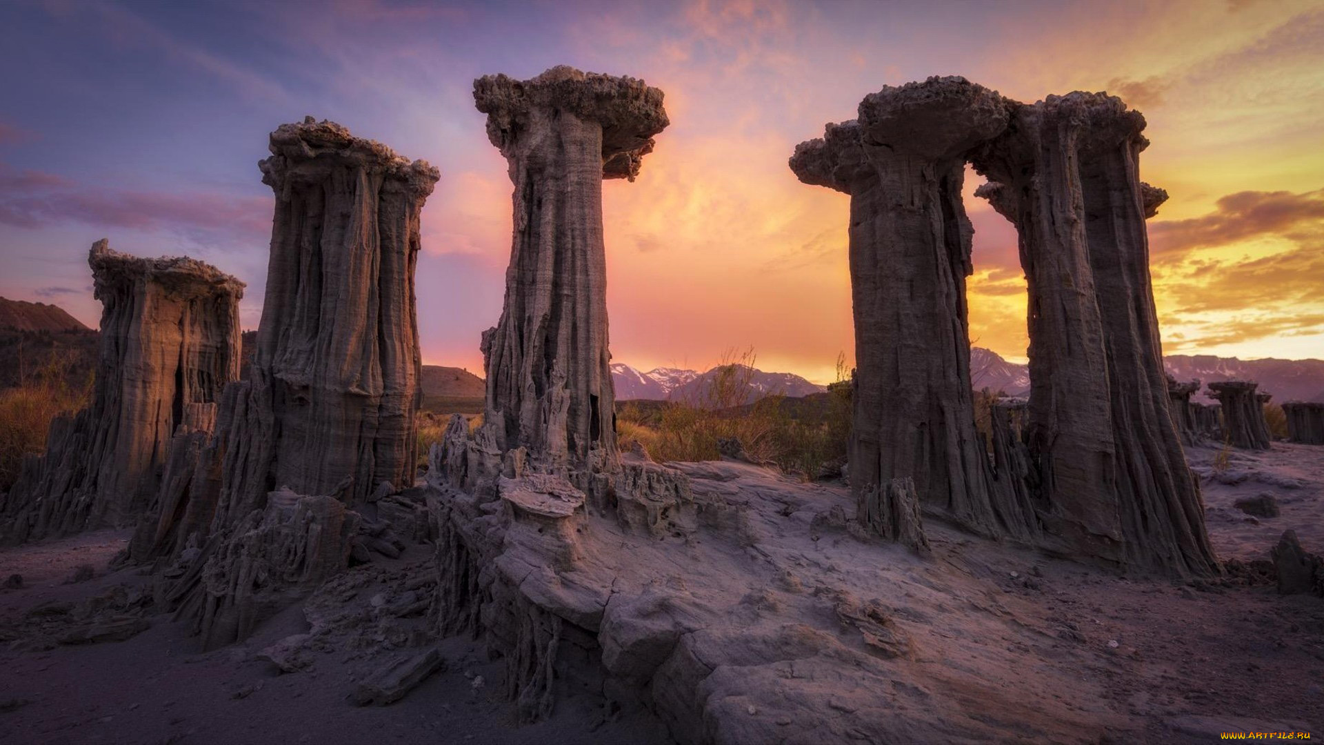 limestone tufa pillars at mono lake, california, , , limestone, tufa, pillars, at, mono, lake